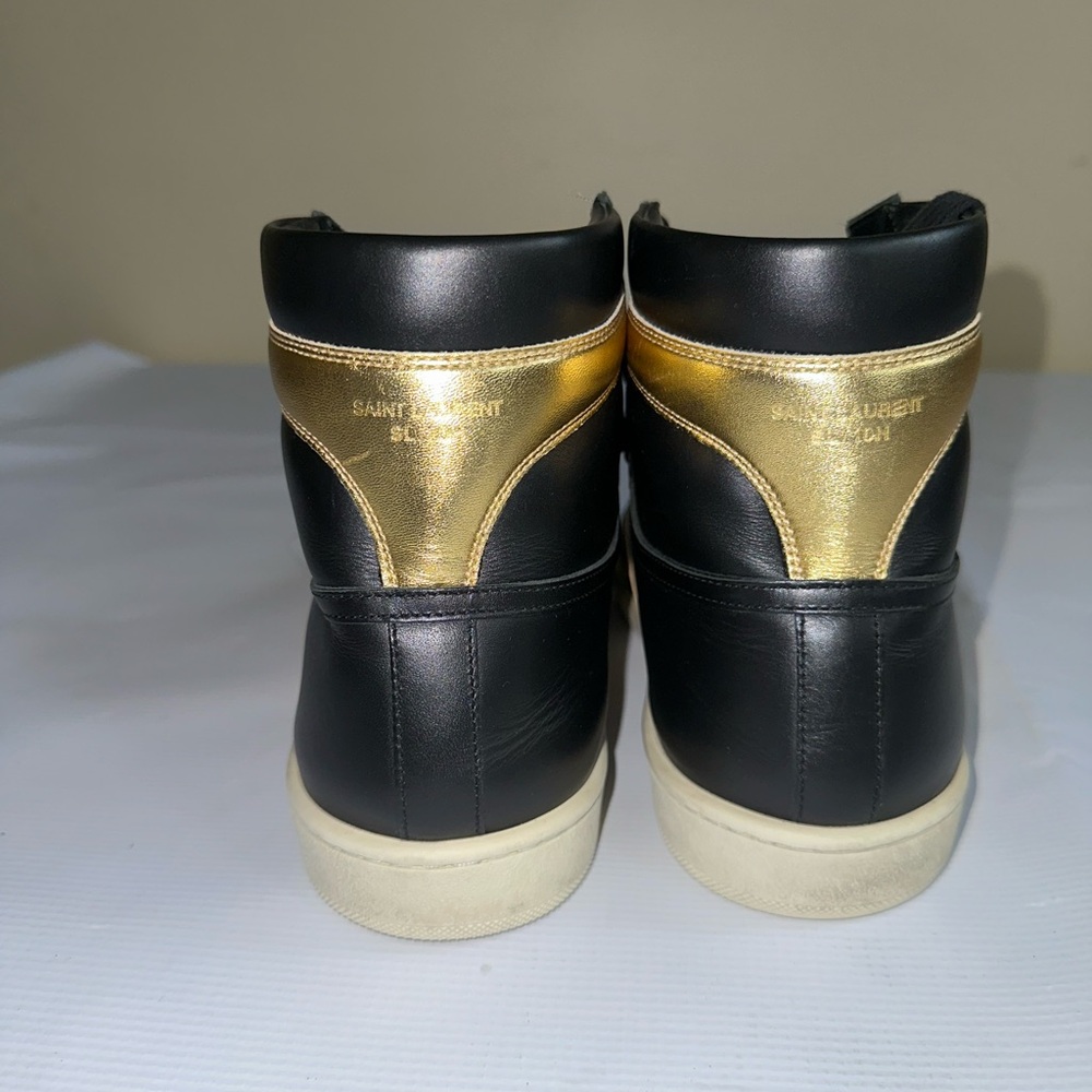 SAINT LAURENT Black Gold COURT CLASSIC SL/10H High-Top US size 8